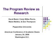The Program Review as Research