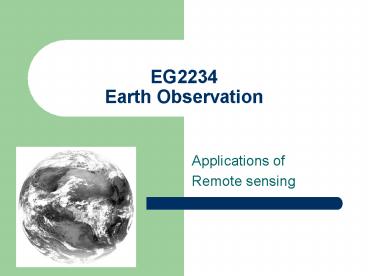 EG2234 Earth Observation