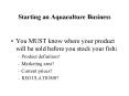 Starting an Aquaculture Business PowerPoint PPT Presentation