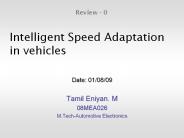 Intelligent Speed Adaptation in vehicles