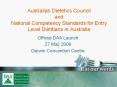 Australian Dietetics Council and National Competency Standards for Entry Level Dietitians in Australia PowerPoint PPT Presentation
