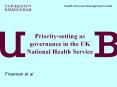Priority-setting as governance in the UK National Health Service PowerPoint PPT Presentation