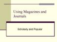 Using Magazines and Journals PowerPoint PPT Presentation