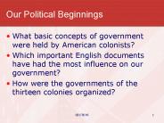 Our Political Beginnings