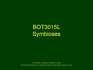 BOT3015L Symbioses