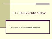 1.1.2 The Scientific Method