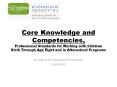 Core Knowledge and Competencies, Professional Standards for Working with Children Birth Through Age Eight and in Afterschool Programs PowerPoint PPT Presentation