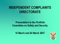 INDEPENDENT COMPLAINTS DIRECTORATE PowerPoint PPT Presentation