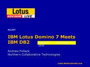 IBM Lotus Domino 7 Meets IBM DB2