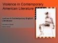 Violence in Contemporary American Literature PowerPoint PPT Presentation