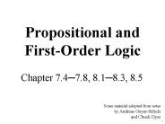 Propositional and First-Order Logic