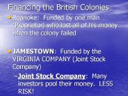 Financing the British Colonies