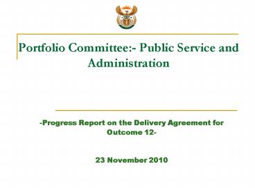 Portfolio Committee:- Public Service and Administration
