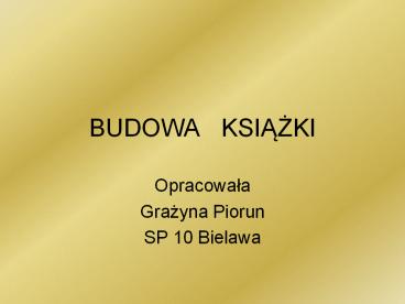 BUDOWA  KSIAZKI