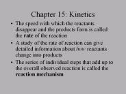 Chapter 15: Kinetics