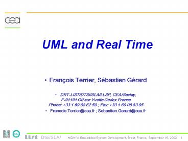 UML and Real Time