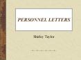 PERSONNEL LETTERS PowerPoint PPT Presentation