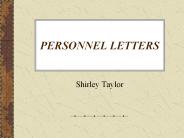 PERSONNEL LETTERS