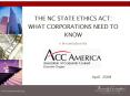 THE NC STATE ETHICS ACT: WHAT CORPORATIONS NEED TO KNOW PowerPoint PPT Presentation