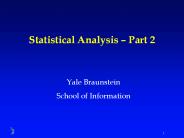 Statistical Analysis 