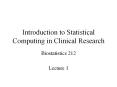 Introduction to Statistical Computing in Clinical Research PowerPoint PPT Presentation