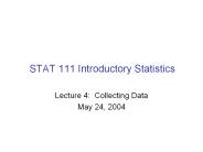 STAT 111 Introductory Statistics