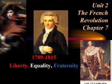 Unit 2 The French Revolution Chapter 7