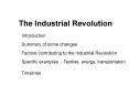 The Industrial Revolution PowerPoint PPT Presentation