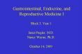 Gastrointestinal, Endocrine, and Reproductive Medicine I PowerPoint PPT Presentation