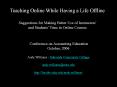 Teaching Online While Having a Life Offline Suggestions for Making Better Use of Instructors PowerPoint PPT Presentation