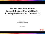 Results from the California Energy Efficiency Potential Study 