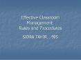 Effective Classroom Management: Rules and Procedures PowerPoint PPT Presentation