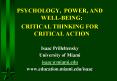 PSYCHOLOGY, POWER, AND WELL-BEING: PowerPoint PPT Presentation