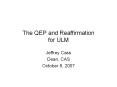 The QEP and Reaffirmation for ULM PowerPoint PPT Presentation