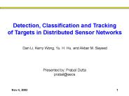 Detection, Classification and Tracking
