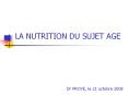 LA NUTRITION DU SUJET AGE PowerPoint PPT Presentation