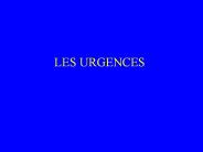 LES URGENCES