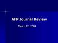 AFP Journal Review PowerPoint PPT Presentation