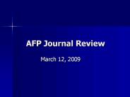 AFP Journal Review