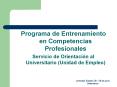 Programa de Entrenamiento en Competencias Profesionales PowerPoint PPT Presentation