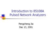 Introduction to 85108A Pulsed Network Analyzers