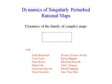 Dynamics of the family of complex maps