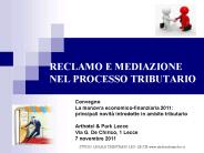 RECLAMO E MEDIAZIONE NEL PROCESSO TRIBUTARIO