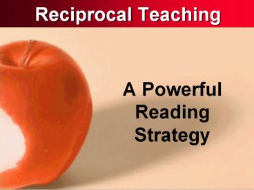 Reciprocal Teaching