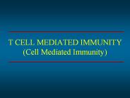 T CELL MEDIATED IMMUNITY (Cell Mediated Immunity)