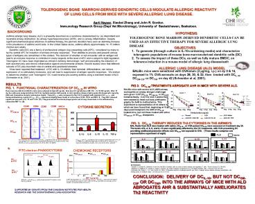 TOLEROGENIC BONE MARROW-DERIVED DENDRITIC CELLS MODULATE ALLERGIC REACTIVITY