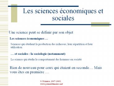 Les sciences 