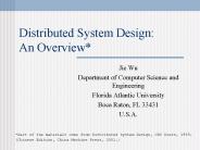 Distributed System Design: An Overview*