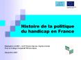 Histoire de la politique du handicap en France PowerPoint PPT Presentation