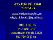 WISDOM IN TORAH MINISTRY